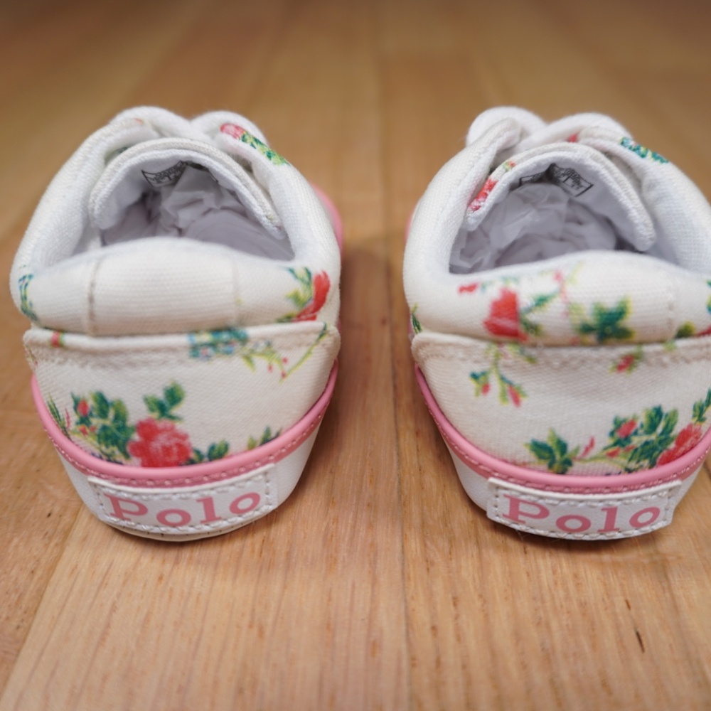 Ralph Lauren Toddler Keaton Floral Canvas Pink Size 3 M Brand New - Picture 6 of 12